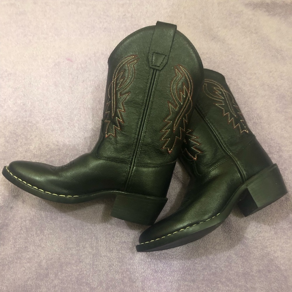 Girls Leather Cowboy Boots